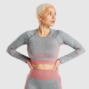 Gymshark Heather Gray and Coral Top